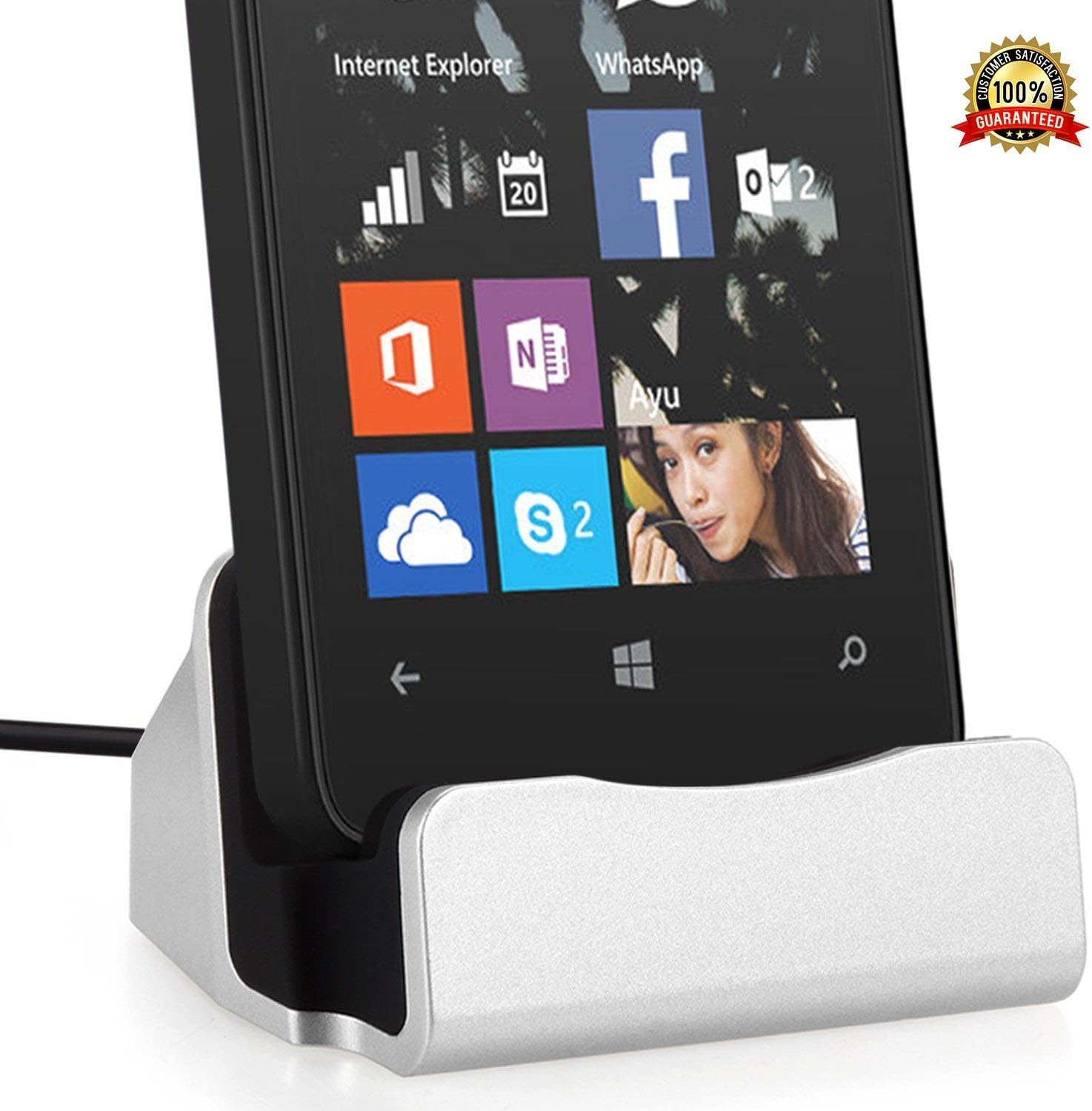 YooGoal USB Type C Charging Dock, Type-C Docking Station Fast Charger & Sync Stand for Samsung Galaxy Note 8 S8 Google Pixel Huawei P10 Mate 10 LG OnePlus ZTE Xperia and More Type C Devices - Silver - Image 5