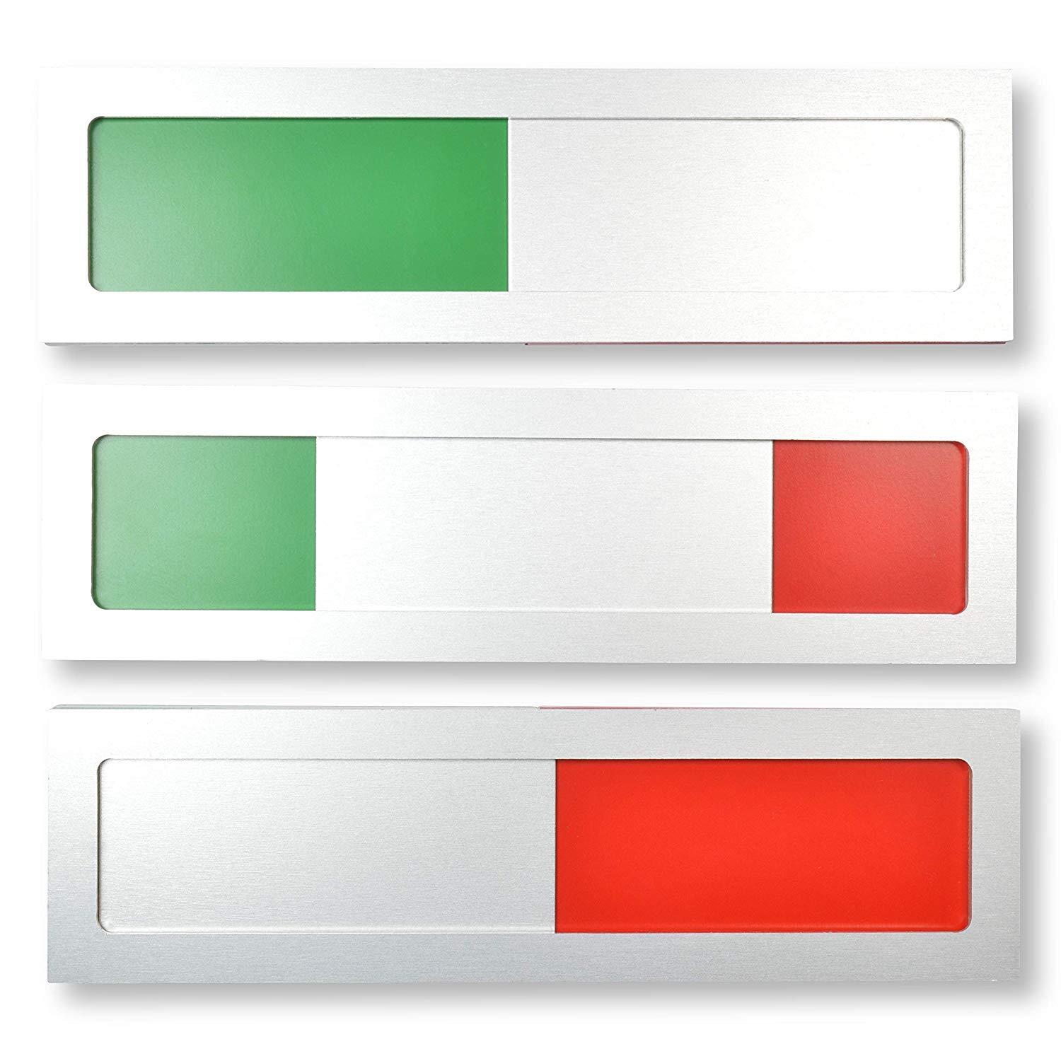 Promessa-Design Aluminium Meeting Room Sign - Modern Style - Green/Red Indicator - 10 x 2.8 cm - Strong 3M Adhesive