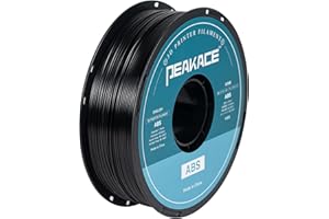 PEAKACE ABS Filament 1.75 mm, Highly Resistant Durable 3D Printer Filament, Dimensional Accuracy +/- 0.03 mm, 1kg (2.2lbs) Spool, 390 Meters, Strong ABS Consumables (Black)