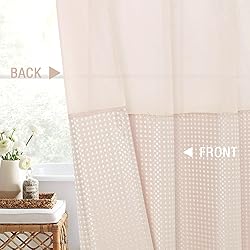 Gibelle Waffle Weave Shower Curtain with Mesh Top