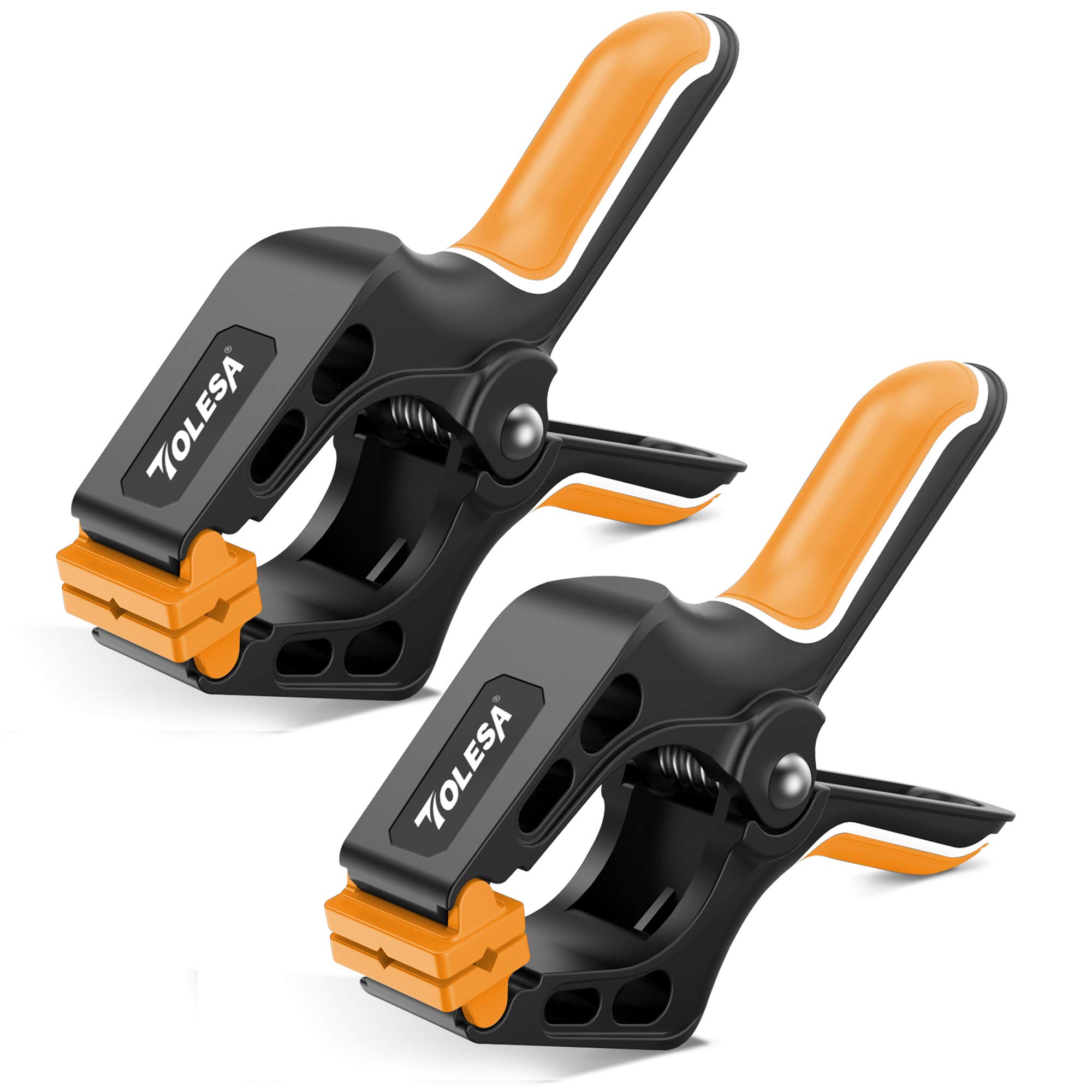 TOLESA 10 Inch Spring Clamps for Woodworking 2PC Large Wood Clamps with 37 Lbs Powerful Clamping Force Reinforced Plastic Nylon Clamps 3.5 Inch Jaw Opening with Heavy Duty Spring for Gluing Crafts