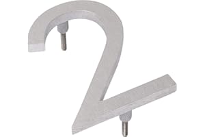 Montague Metal Products MHN-12-F-BA1-2 Floating House Number, 12" x 8.63" x 0.375",Polished Brushed Aluminum,MHN-12-F-BA-2