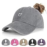 HeyCaps Ponytail Hats for Women - Distressed Hat