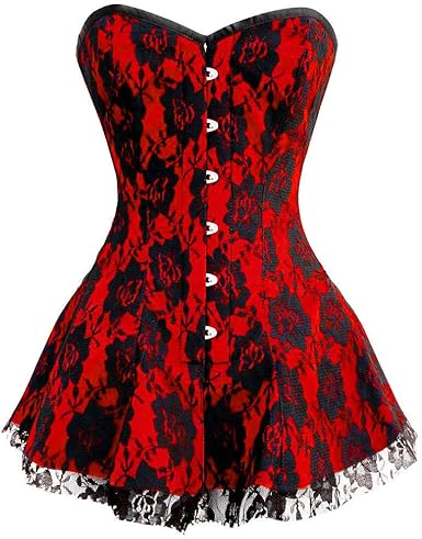 red and black corset dress