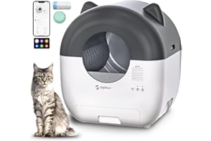 Self Cleaning Litter Box,76L Automatic Cat Litter Box Self Cleaning with APP Control,Low Noise,Safety Protection,Roll Garbage