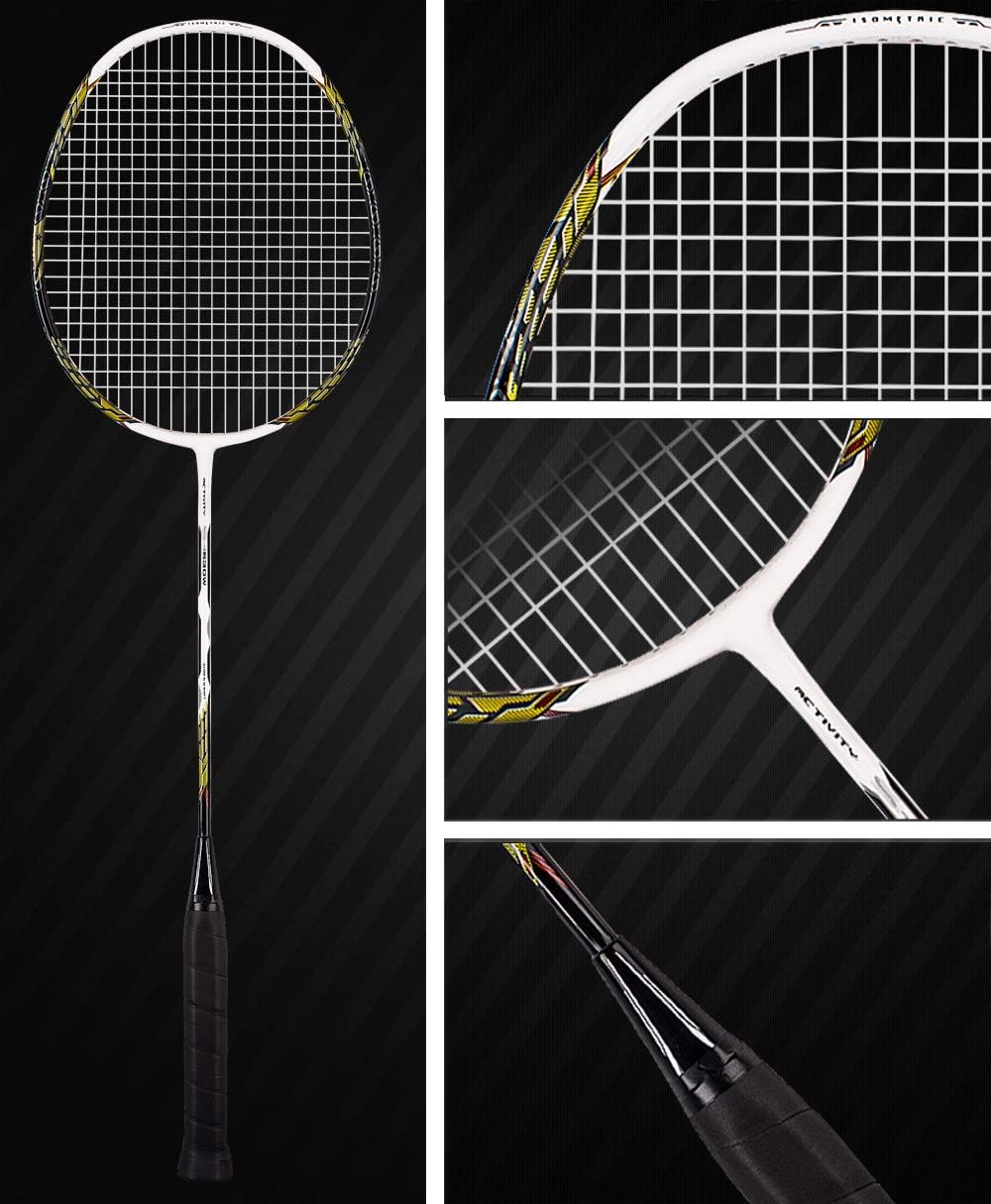 Senston - 2 Player Badminton Rackets Badminton Racquets Set with 2 Shuttlecocks - Including 2 Racket White Red : Sports & Outdoors