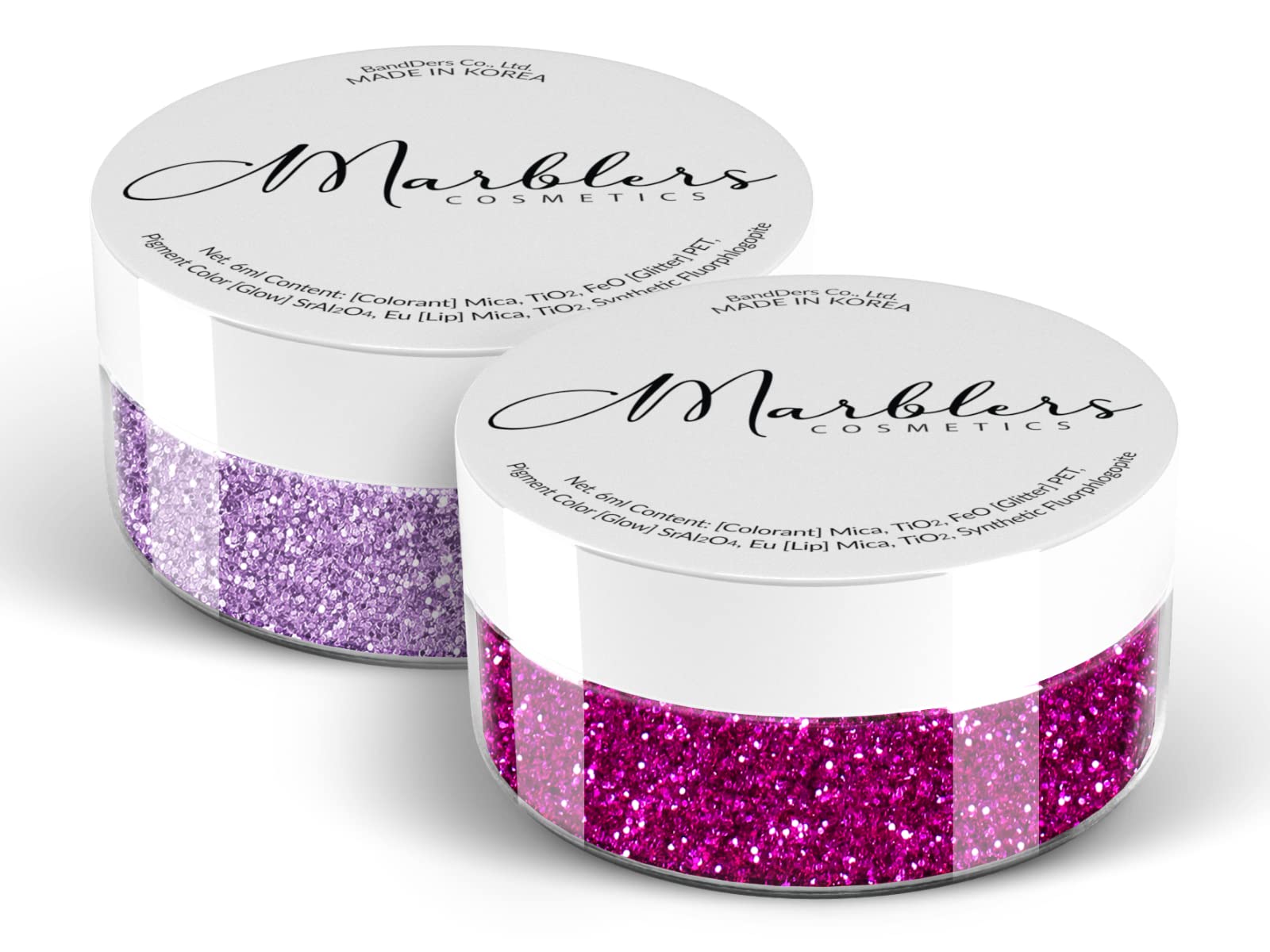 MARBLERS Cosmetic Grade Fine Glitter Duo [Hot Plum & Light Purple] 0.36oz (10g) | Non-Toxic | Vegan | Cruelty-Free | Eyeshadow, Nail Polish, Nail Art | Festival, Rave & Party Makeup | Body & Face — image 1