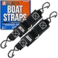 Boat Tie Down Straps to Trailer, 2 Inch x 48 Inch Marine Grade Transom Straps, Heavy Duty Manual Buckle Clasp, Short, Boat Tie Downs for Trailer, Jet Ski, 4 Ft