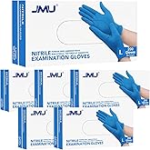 JMU Nitrile Disposable Gloves Large, 1200 Count, 3.5 Mil, Latex Free Powder-Free Medical Exam Gloves, Blue