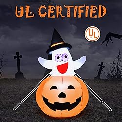 Tangkula 4.9 FT Inflatable Ghost in Pumpkin, Self