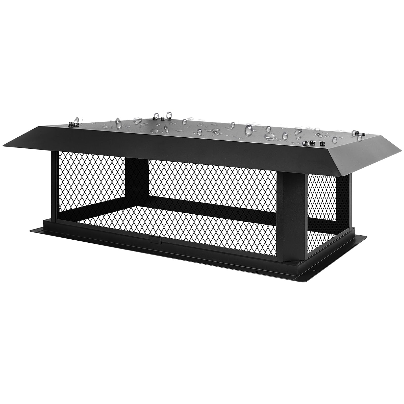 Photo 1 of 17" x 41" Chimney Caps for Outside,Chimney Cover Fireplace Chimney Flue Cover Chimney Rain Caps Roof Rain Guard Top Protector Fit Existing Mliti-Flue Tile Brick Clay,Chimney Vent Cap with Screen Plate