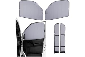 Living in a Bubble Insulated Blackout Front Window Covers for Mercedes Benz Sprinter, Campervan Accessories, Vanlife Essentials Sun Shades (Pair) - Gray - Driver/Passenger Door 2019-Current (VS30)