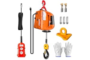 YATOINTO 2 in 1 Electric Hoist Winch, 1100lbs Portable Electric Power Winch w/Wire Remote Control, 110V Electric Hoist Crane, Overload Protection 25ft Lifting Height for Towing