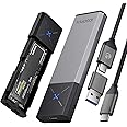 iDsonix M.2 [NVMe & SATA] SSD Enclosure Adapter[Tool Free][Aluminum], NVMe to USB 3.2 Gen 2 10Gbps, M.2 to USB C&A Supports M-Key/B+M Key, with UASP Trim for 2230/2242/2260/2280 SSD