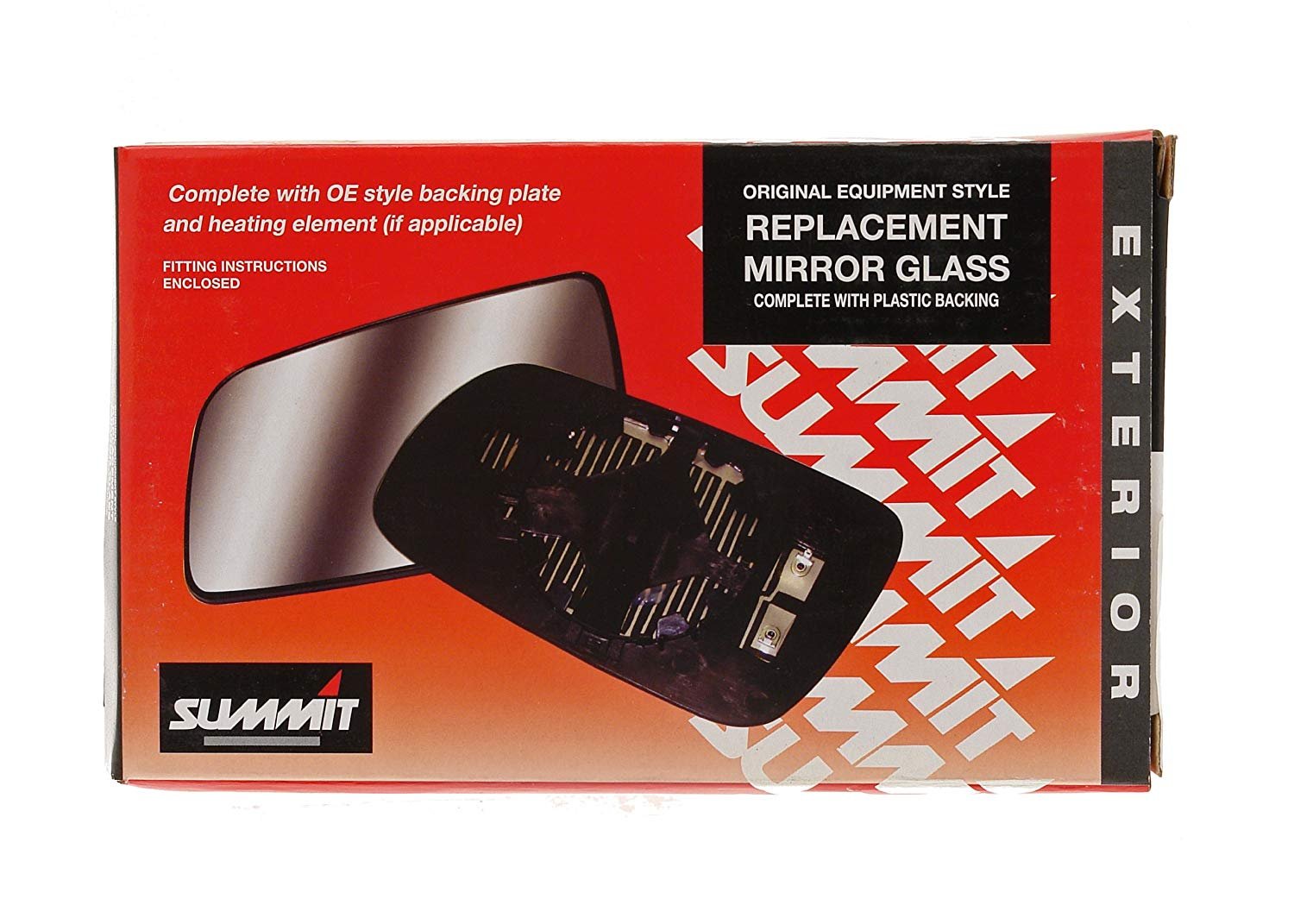 Summit Replacement Mirror Glass With Backing Plate (Fits on lhs of vehicle)