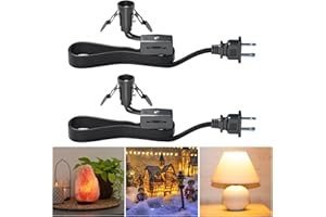 Lustaled Salt Lamp Cord Replacement, UL-Listed, 6 Feet Night Light Cord with Switch, E12 Light Bulb Socket Clip in Lamp Cord for Christmas Village House, Himalayan Salt Lamp, Decoration Lights