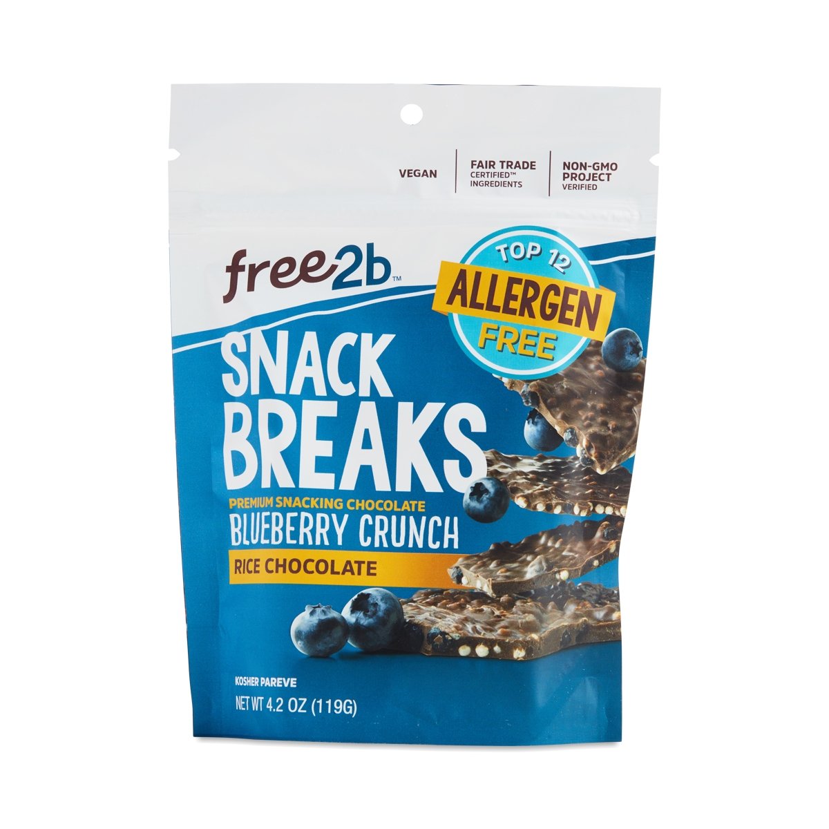 Free2b Chocolate Blueberry Crunch Snack Breaks [Gluten-Free, Dairy-Free, Nut-Free, Soy-Free]