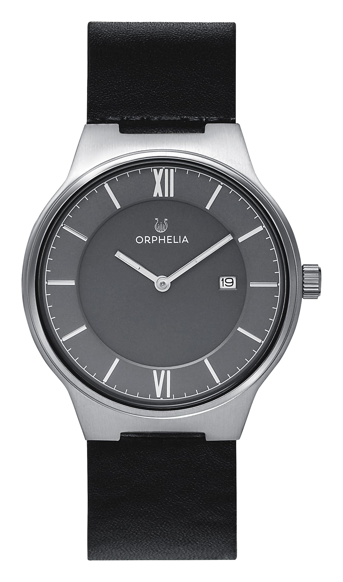 Orphelia Men's Analogue Quartz Watch with Leather Strap OR61803, Silver/Black/Grey