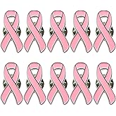 10/30/50/100/200 Pack Pink Ribbon Breast Cancer Awareness Lapel Pins Bulk for Public Events, Charity