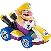 Hot Wheels Mario Kart Wario Die-Cast Character Car 1:64 Scale, Purple