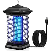 AMUFER Bug Zapper Outdoor, 18W &amp; 4400V, 1/2 Acre Coverage, 5.5ft Cord | 100% Improvement in Mosquito Control Effect, IPX4 Waterproof Electric Mosquito Zapper, Fly Trap for Patio, Backyard, Home