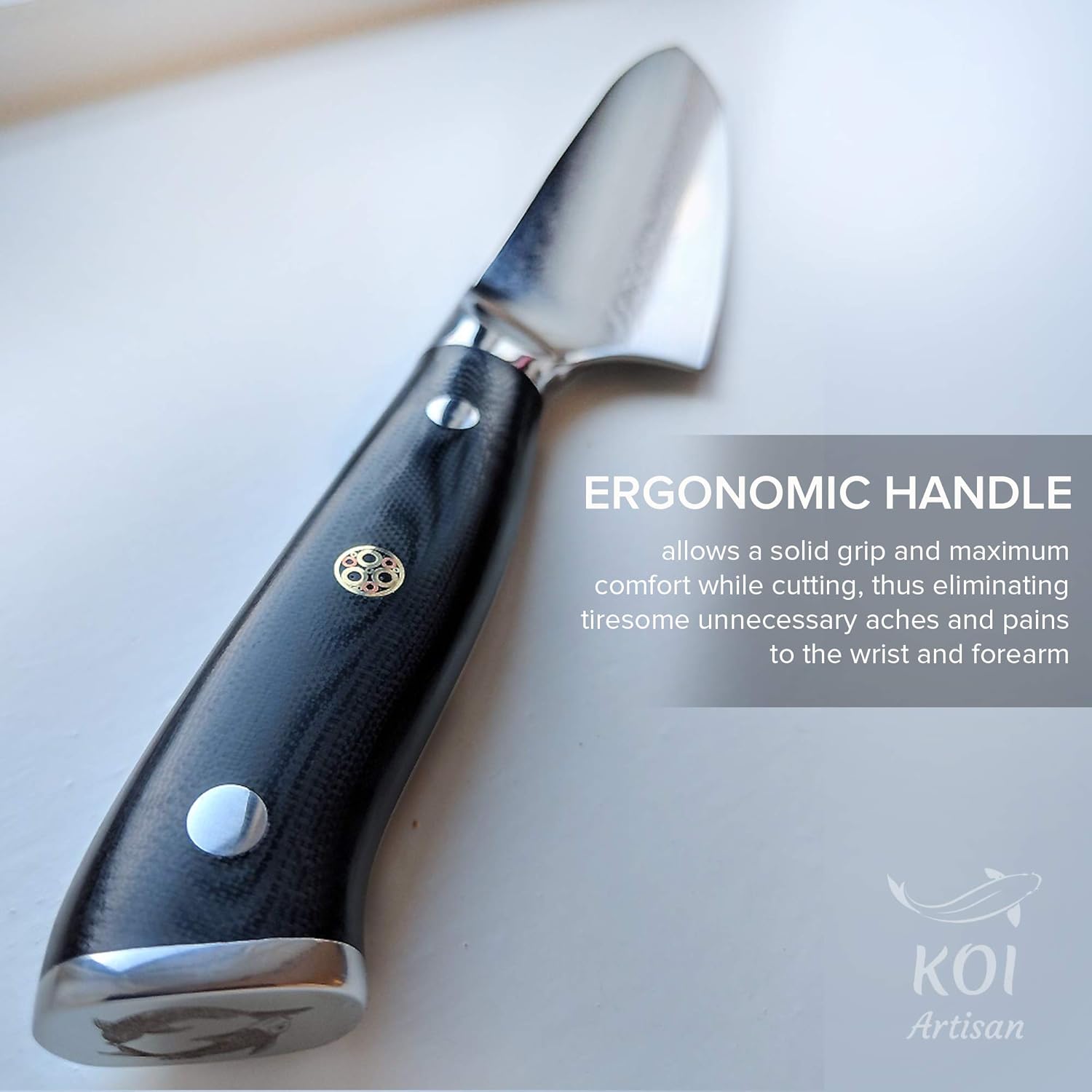 KOI ARTISAN Damascus Chef Knife, 8 Inch Razor Sharp Blade, Premium Kitchen Knives in Gift Box - Image 5