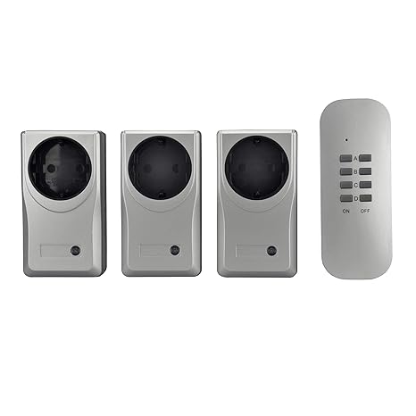 uniTEC 48111 Funkfernschalterset 3+1 Micro silber