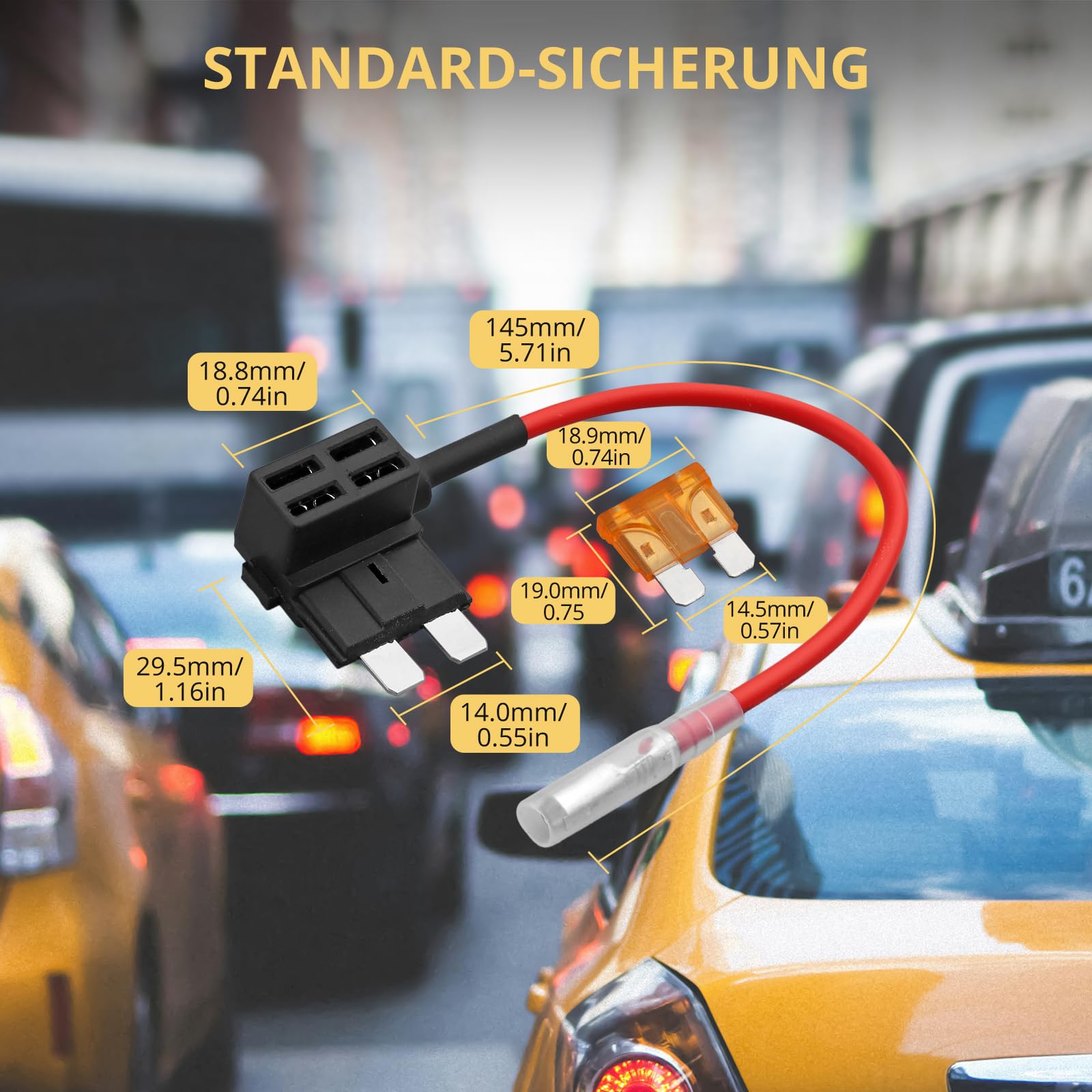 Hardwire Kit Harter Draht Satz für Autokamera Dashcam 11.5ft 12V 24V zu 5V 4