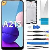 BESJMYT for Samsung Galaxy A21s Screen Replacement with Frame LCD | Display Touch Digitizer Full Assembly Fix Glass with Repair Tools Kit A217M DS