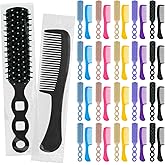 Gisdo 50 Pcs Hair Brush and Comb Set in Bulk for Homeless Individually Wrapped, Bulk Comb Brush Hairbrush for Women Kids Hotel Homeless Charity (Bright Color)
