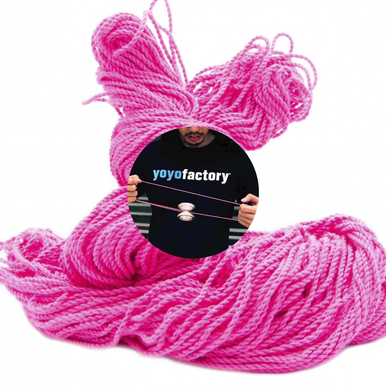 YoYo Factory 100-Pack Yo Yo Strings – Durable Replacement Strings for All Trick Yo-Yos | Works with Magic YoYo, Professional Yoyo & Kids YoYos - Pink