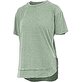 Vintage Washed Poncho Tee: Short Sleeve Oversized Crew-Neck, Sage, L
