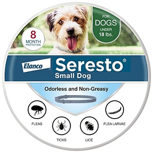 SERESTO SMALL DOG VET-RECOMMENDED FLEA & TICK TREATMENT & PREVENTION COLLAR FOR DOGS UNDER 18 LBS. | 8 MONTHS PROTECTION