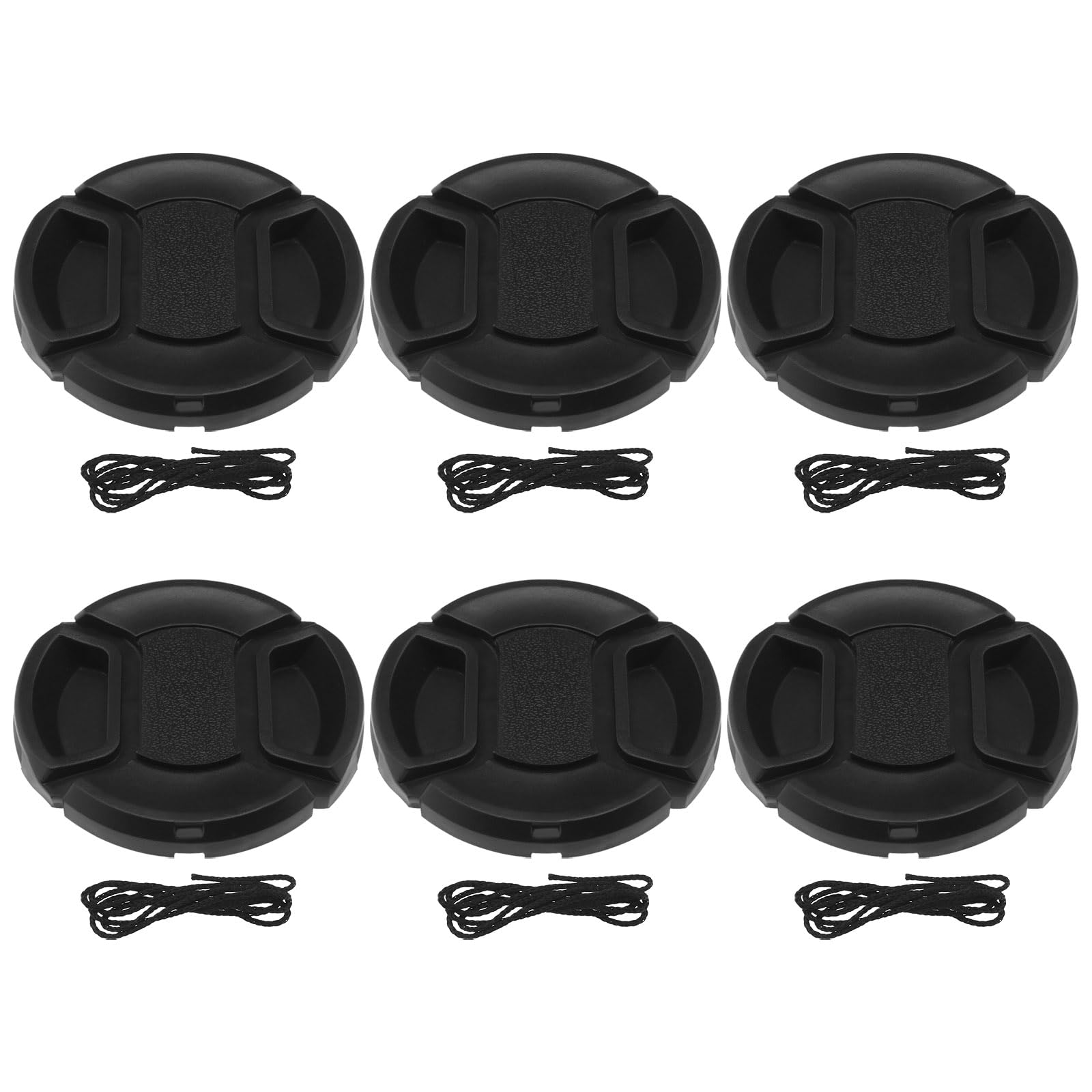 Create idea 6pcs Camera 52mm Lens Cap Snap-on Front Camera Lens Cover Compatible with Nikon Compatible with Sony Compatible with Canon with Anti-Lost Rope
