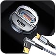 MRGLAS 125W USB C Car Charger Super Fast Charging, [PD65W & QC60W][Extra 3.3ft 60W USB C Cable 90 Degree][All Metal], Cigarette Lighter USB Charger for iPhone 16 Pro Max Plus 15 Samsung S24 S23 iPad