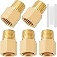 Brass Pipe Fitting,1/4 Inch NPT Male to 1/4 Inch NPT Female Brass Pipe Hose Tube Fitting 1/4'' Male NPT to 1/4'' Female NPT Reducer Adapter 5pcs (1/4 npt male x 1/4 npt female)