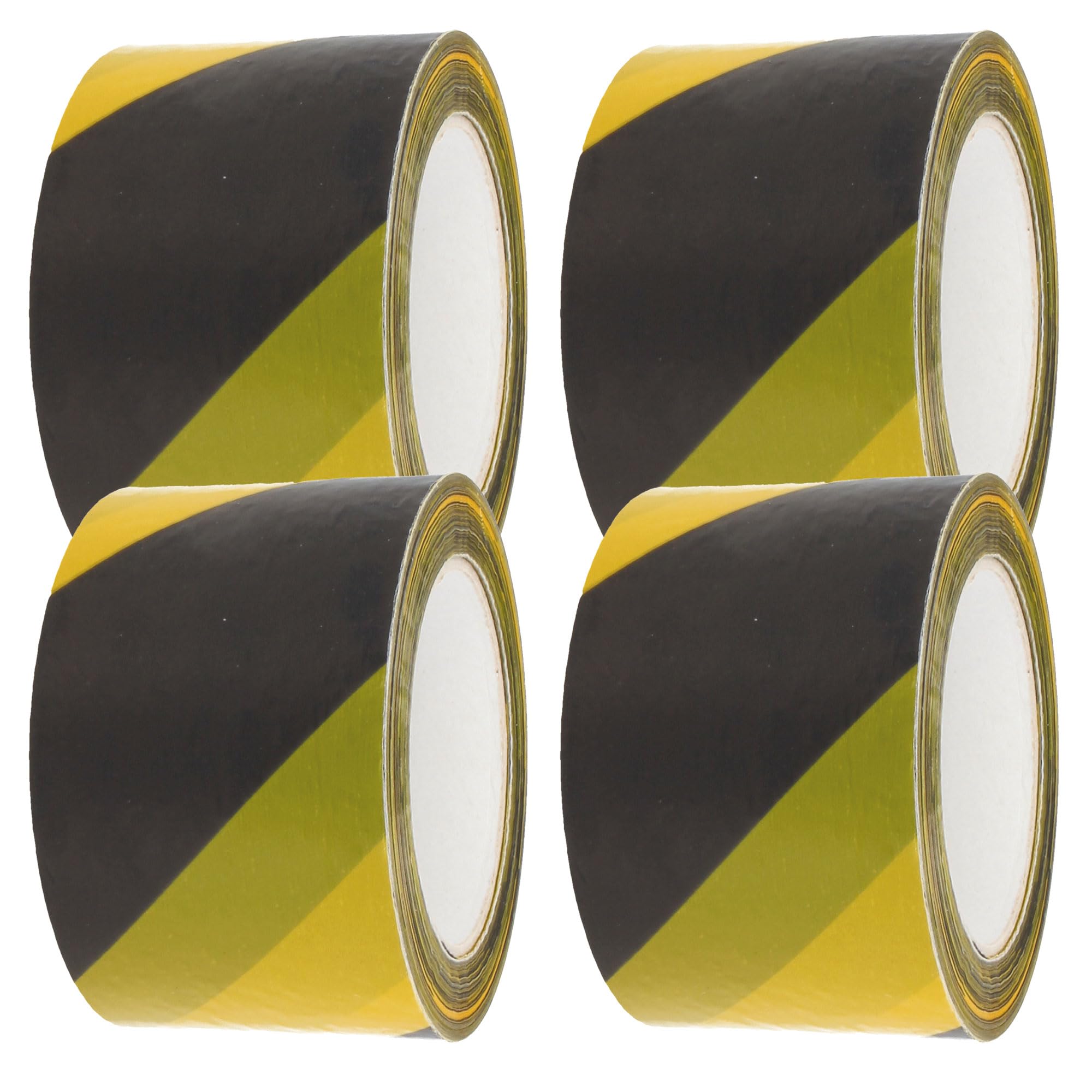 Amig - Set of 4 Warning Tapes | LDPE Low Density Polyethylene | 4 x 200 m Long x 70 mm Wide | Set of Tapes for Demarcating Safety Areas | Yellow and Black