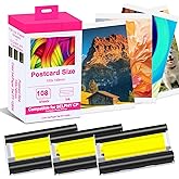 Compatible with Canon Selphy CP1500 3 Ink Cartridge & 108 Sheets 4x6 Photo Paper Set Refill,for Selphy CP1500 CP1200 CP1000 C