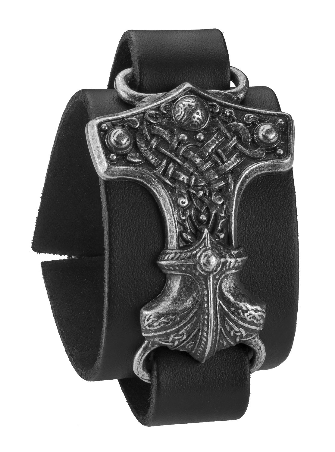 Thunderhammer Norse God Leather Bracelet by Alchemy Gothic
