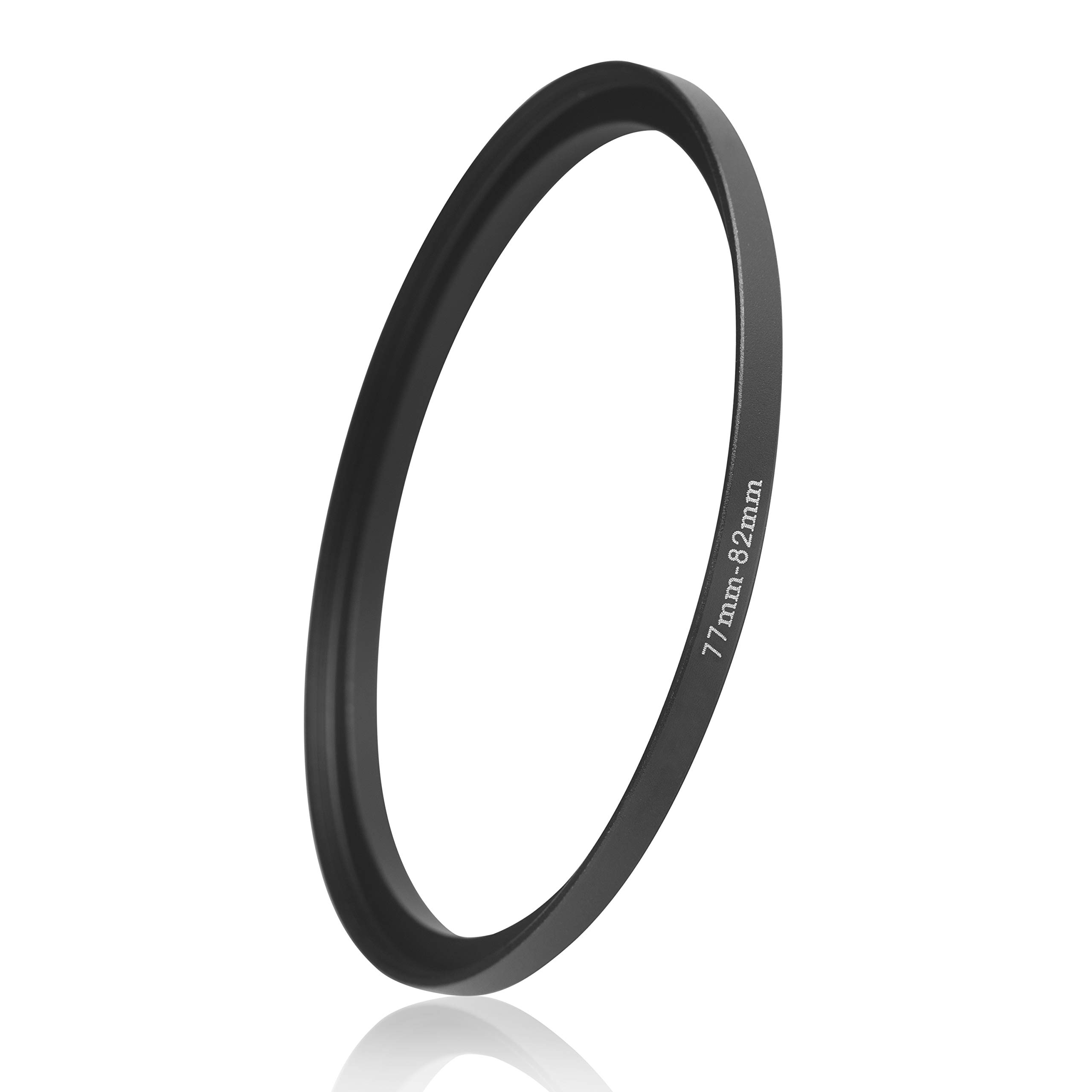 Ares Foto® Step-Up Lens Adapter Ring for Filters, Made of CNC Machined Metal with Matte Black Electroplated Finish (77mm – 82mm)