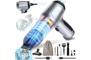 TILIBRA Car Vacuum, 3 in 1 Portable Vacuum Cleaner for Car, 12000pa High Power Compressed Air Duster, Rechargeable Blower Brushless Motor, Wireless Handheld Vacuum Accessories for Car, Desktop & Home Cleaning