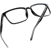 LifeArt Blue Light Blocking Glasses, Anti Eyestrain, Computer Reading Glasses, Gaming Glasses, TV Glasses for Women Men, Anti Glare (Black, +0.25 Magnification)