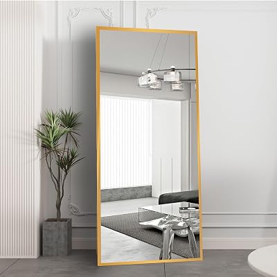 Beauty4U Full Length Mirror 180x80cm Gold Aluminum Frame Free Standing
