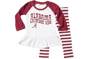Wes and Willy NCAA Infant Girls Ruffle Raglan Set,