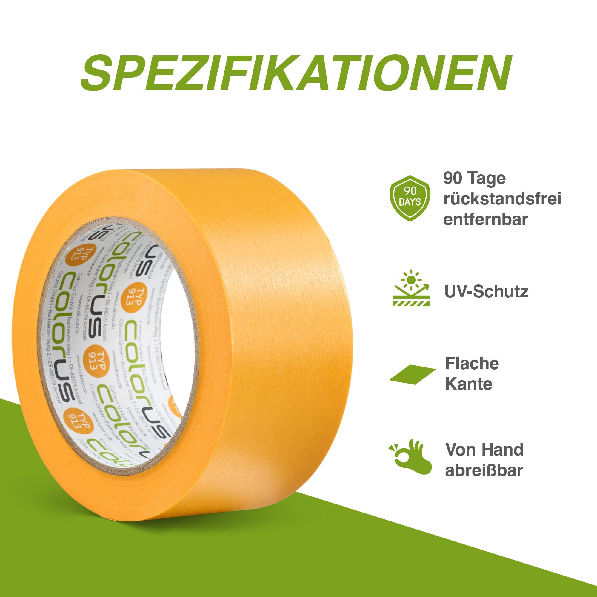 Colorus 3 x Profi Maler-Goldband Soft Tape | Maler Abklebeband 50 mm x 50 m UV beständig | Klebeband für gestochen scharfe Farbkante | Lackierband Lackier-Klebeband Lack-Abdeckband 7
