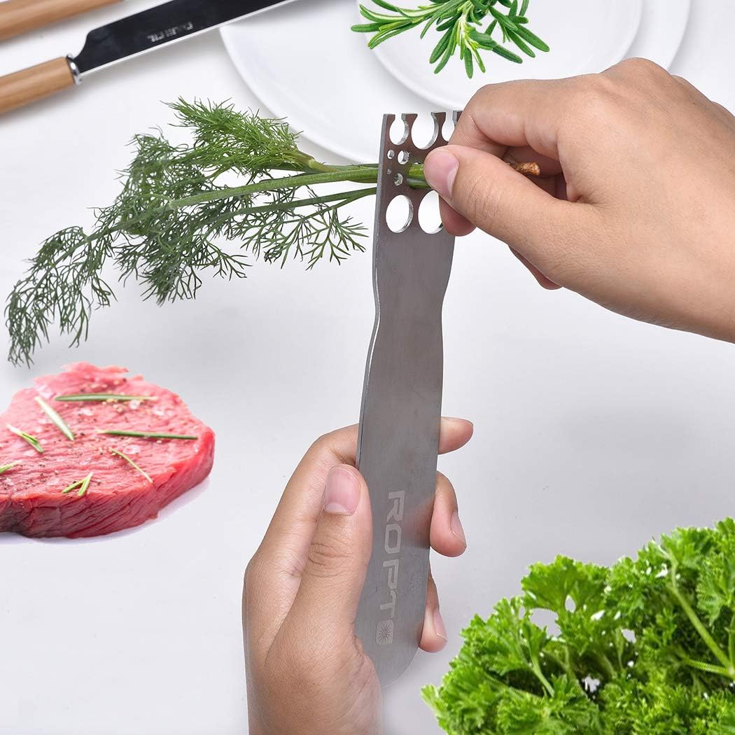 Stainless Steel Leaf Herb Stripper, LooseLeaf Kale, Chard, Collard Greens Kale Razor and Kitchen Herb Stripper: Kitchen & Dining