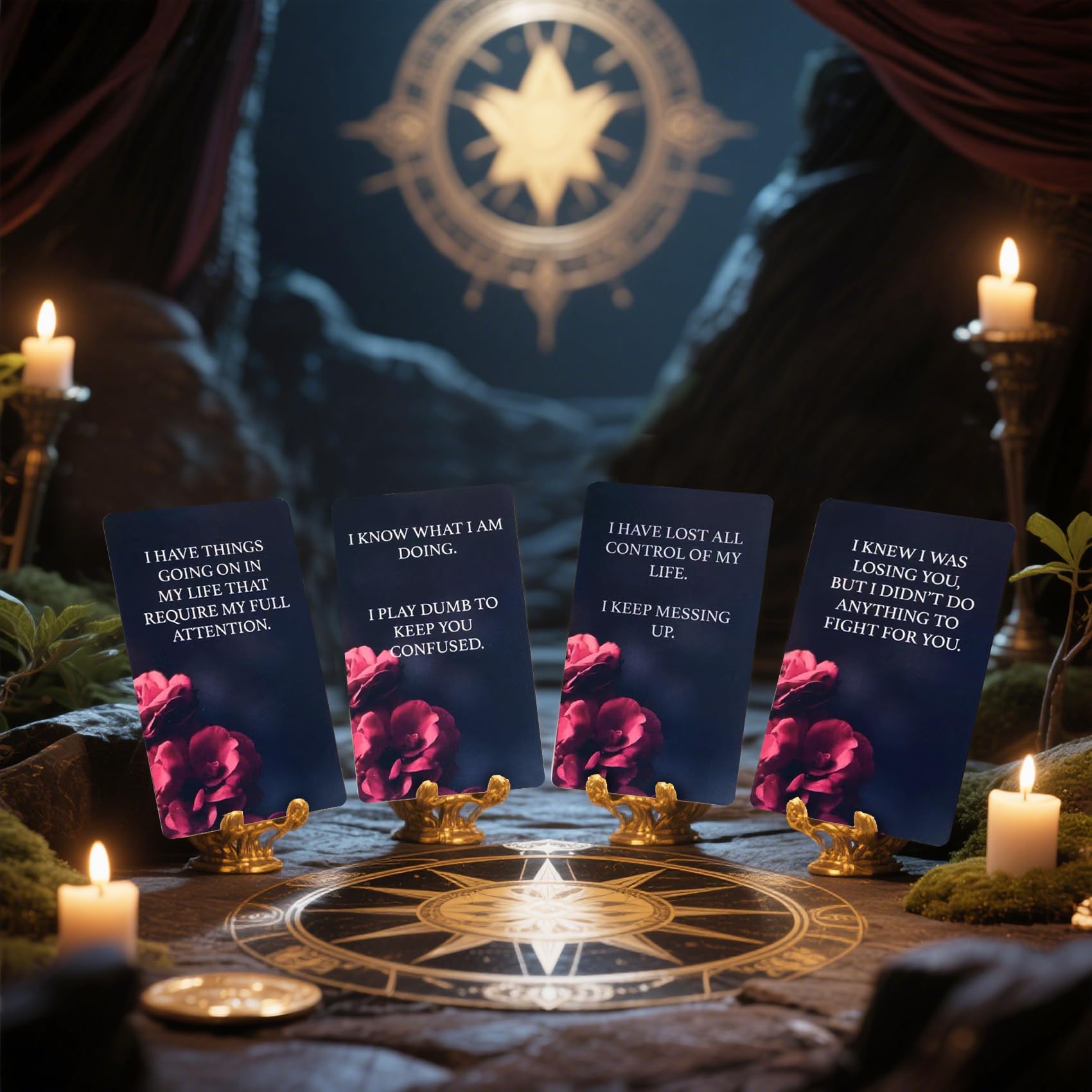 Knana Dark Confessions Oracle Cards Message Oracle Deck, Oracle Cards for Beginners, Rose Oracle Card