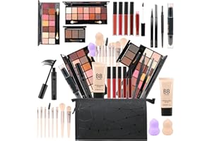 Delymol All in One Makeup Gift Set for Women Full Kit for2x14-color eyeshadow palettes,5xlipgloss sets,mascara,eyeliner,eyebr