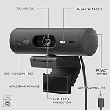 Logitech Brio 500 Full HD Webcam with Auto-Framing Privacy Shutter USB-C view 9