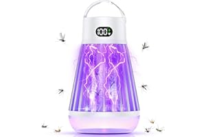 Valueest Mosquito Trap Killer, Indoor & Outdoor Insect Zapper with UV Light, Waterproof & Silent, Cordless Rechargeable Insec